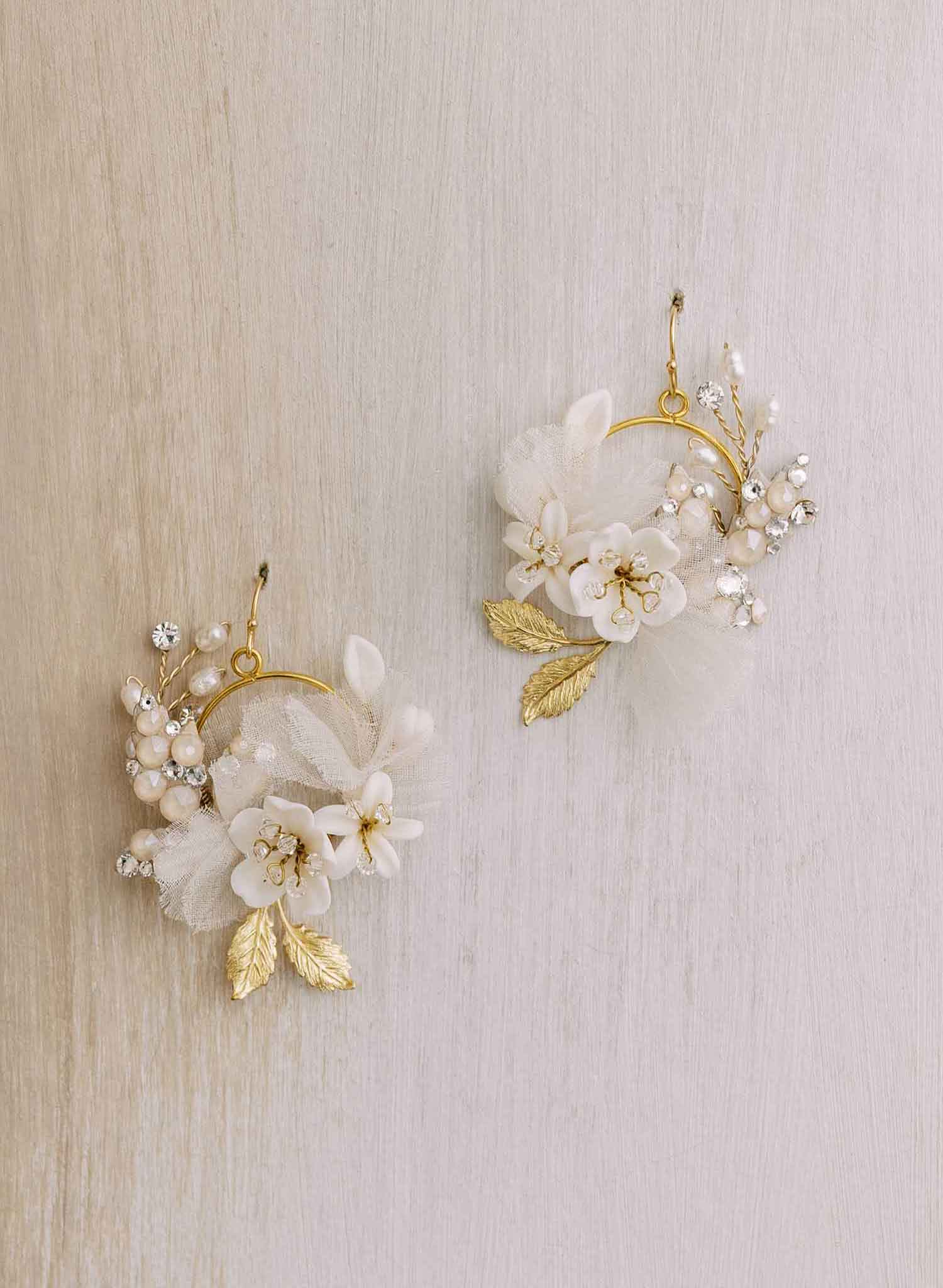 Petite Creamy Floral Bridal Earrings - Style #2102 | Elegant Wedding Jewelry for Brides, Bridesmaids & Special Occasions