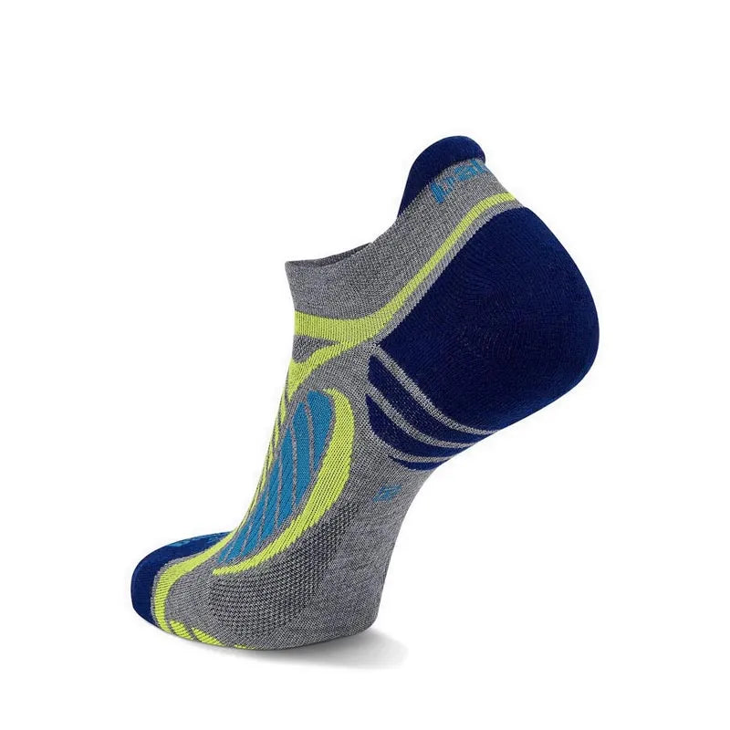 Balega Ultra Light No Show Socks - Grey Heather/Royal Blue - Perfect for Running, Hiking & Everyday Comfort