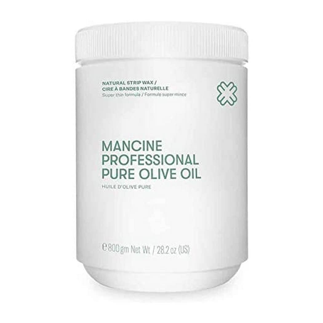 Pure Olive Oil Soft Wax by Mancine - 28.2 oz for Hair Removal & Smooth Skin | Ideal for Home Waxing, Salon Use & DIY Beauty Treatments