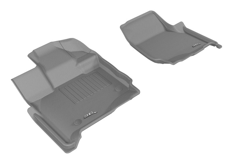 3D MAXpider Custom Fit Floor Mats for 2015-2020 Ford F-150 SuperCab - Kagu Series 1st Row All-Weather Car Mats (Gray) | Durable Protection for Trucks & SUVs | Perfect for Off-Road, Work & Family Use