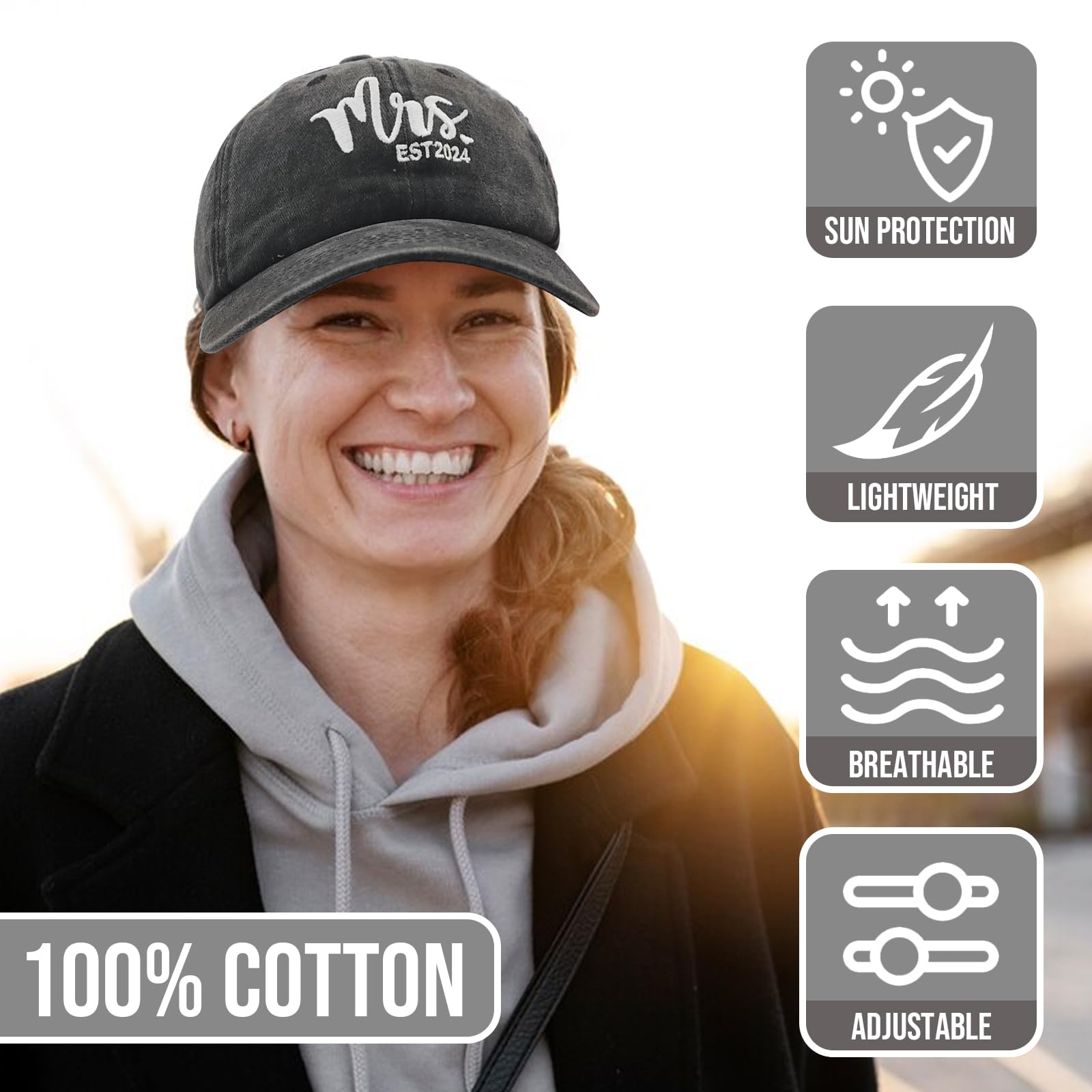 Mr and Mrs Hats - Wedding Gifts for Couples, Engagement & Anniversary Presents, Newlywed Honeymoon Accessories - Perfect for Bridal Showers, Couples Getaways & Romantic Vacations