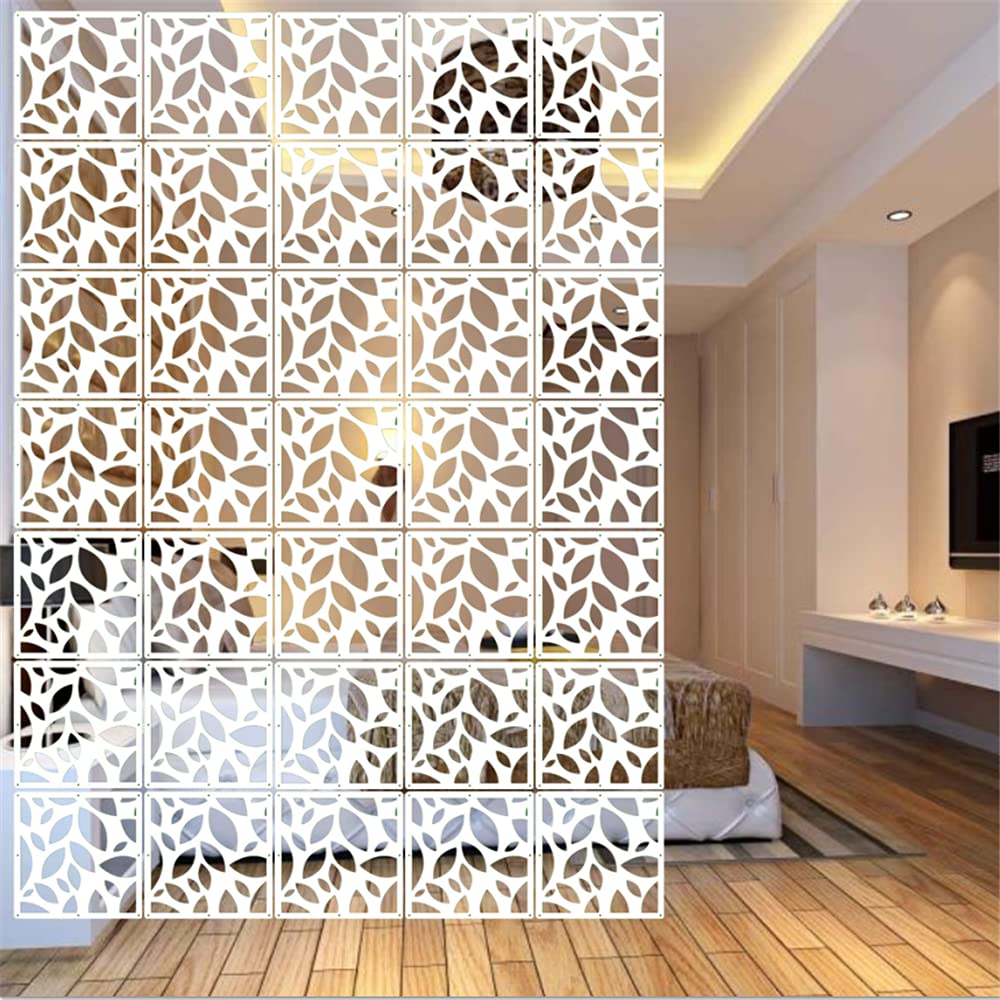 BMIDRUT 12-Piece Hanging Room Divider Set - White DIY Panel Screens for Home & Office - 11.4x11.4 Inch Partition Wall Dividers with All Accessories - Perfect for Privacy, Room Separation, and Decorative Spaces