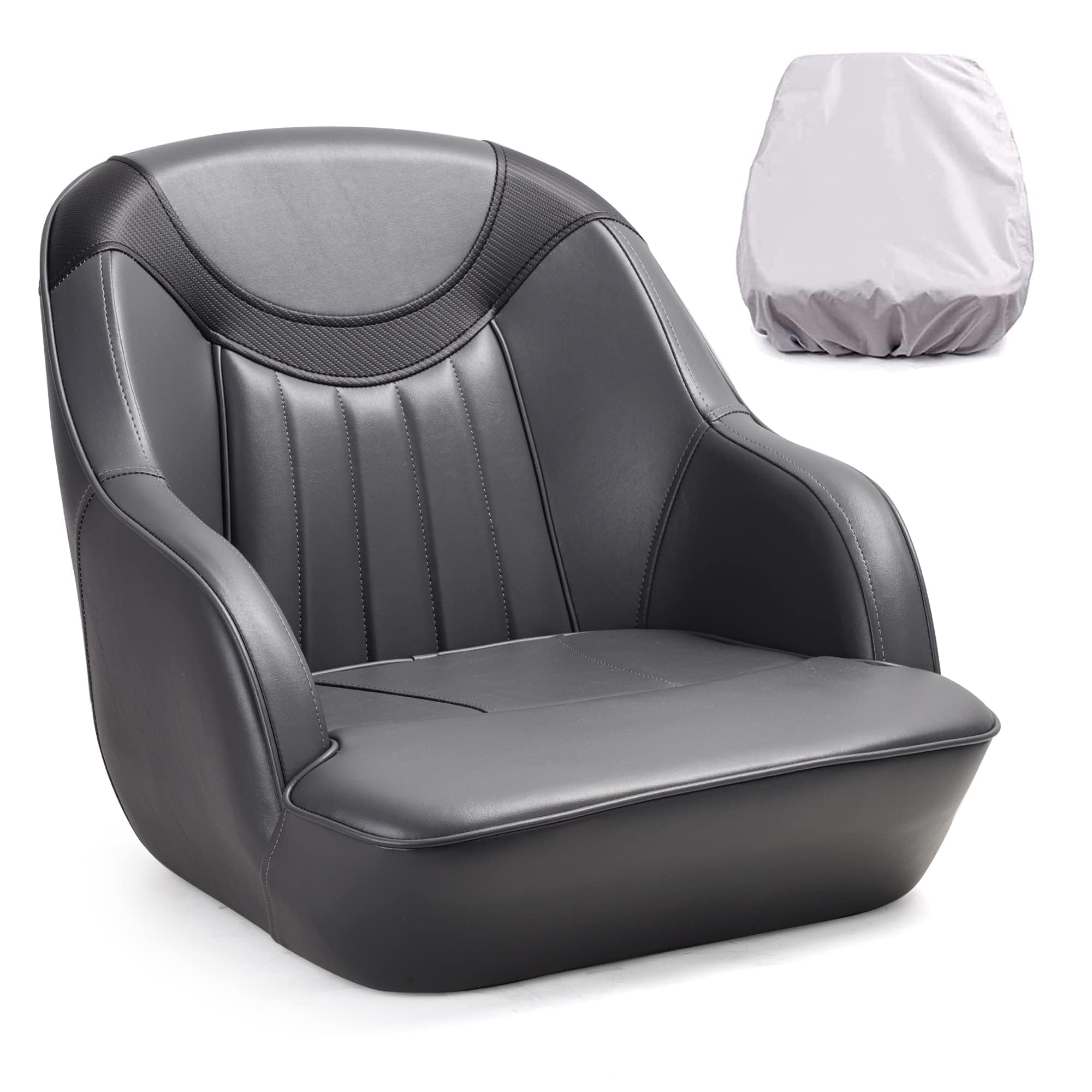 NORTHCAPTAIN Pontoon Boat Captain Bucket Seat with Removable Cover - Durable & Comfortable Boating Seat for Pontoon, Fishing, and Leisure Boats