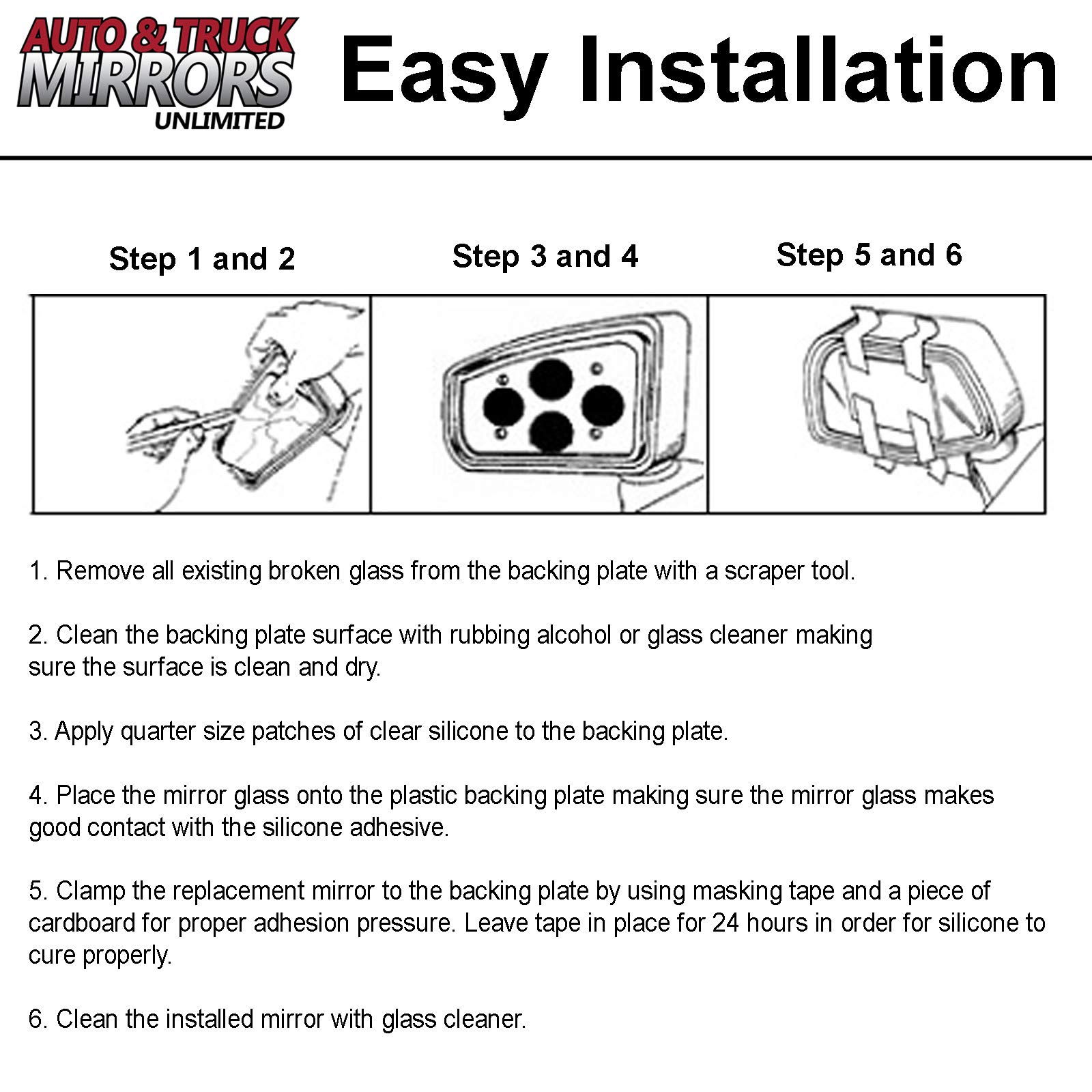2006-2006 Audi A6 Passenger Side Mirror Glass Replacement with Silicone Adhesive - Non-Electrochromic Version | Perfect for DIY Car Repairs & Mirror Restoration Projects