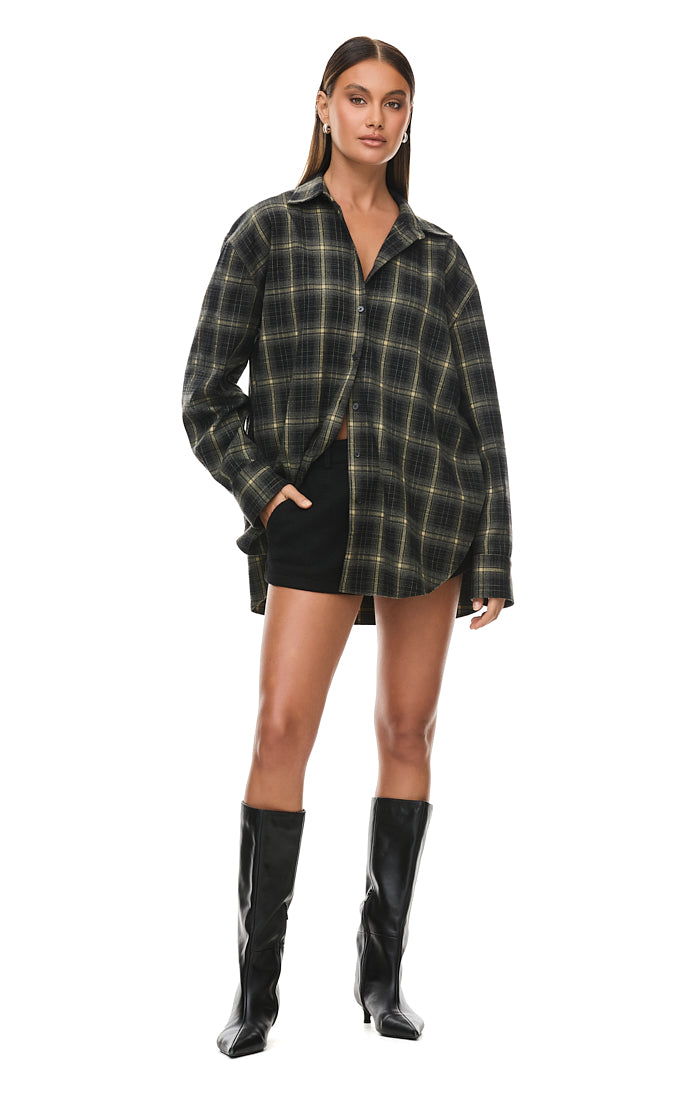 The PAX Olive Plaid Shirt for Men - Stylish Casual Button Down Shirt for Everyday Wear, Outdoor Adventures & Work