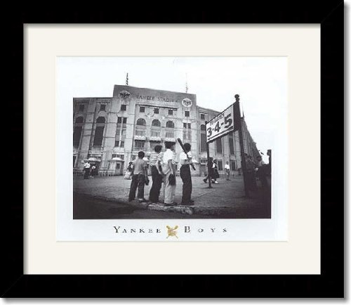 Vintage Yankee Boys at Yankee Stadium Bronx NY Photo Print - Corbis Archive Black Hardwood Frame & White Mat - 29.62