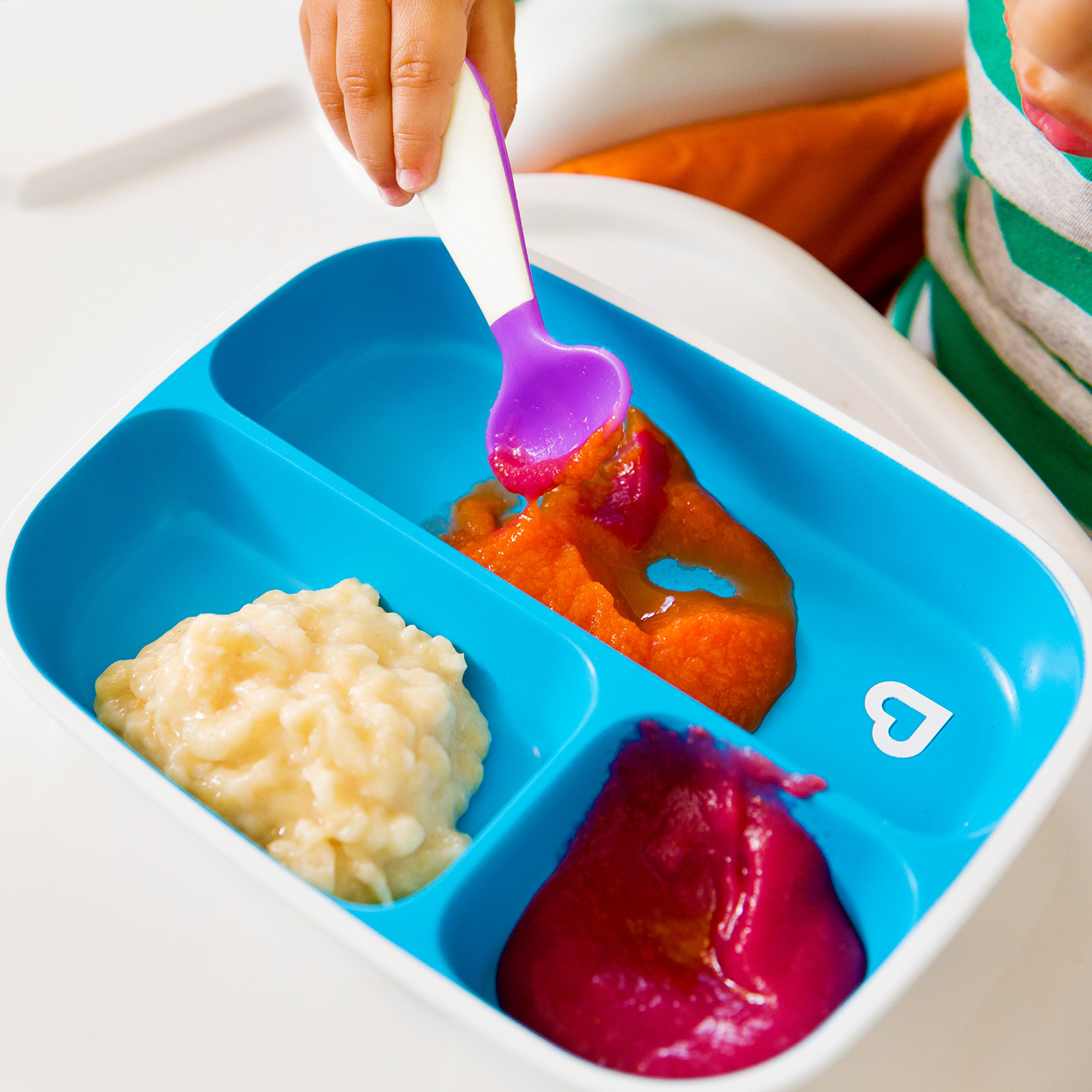Munchkin Splash Toddler Plates & Divided Bowl Set - 8-Piece BPA-Free Baby Feeding Dishware (Blue/Green) | Perfect for Mealtime, Daycare & Travel Use