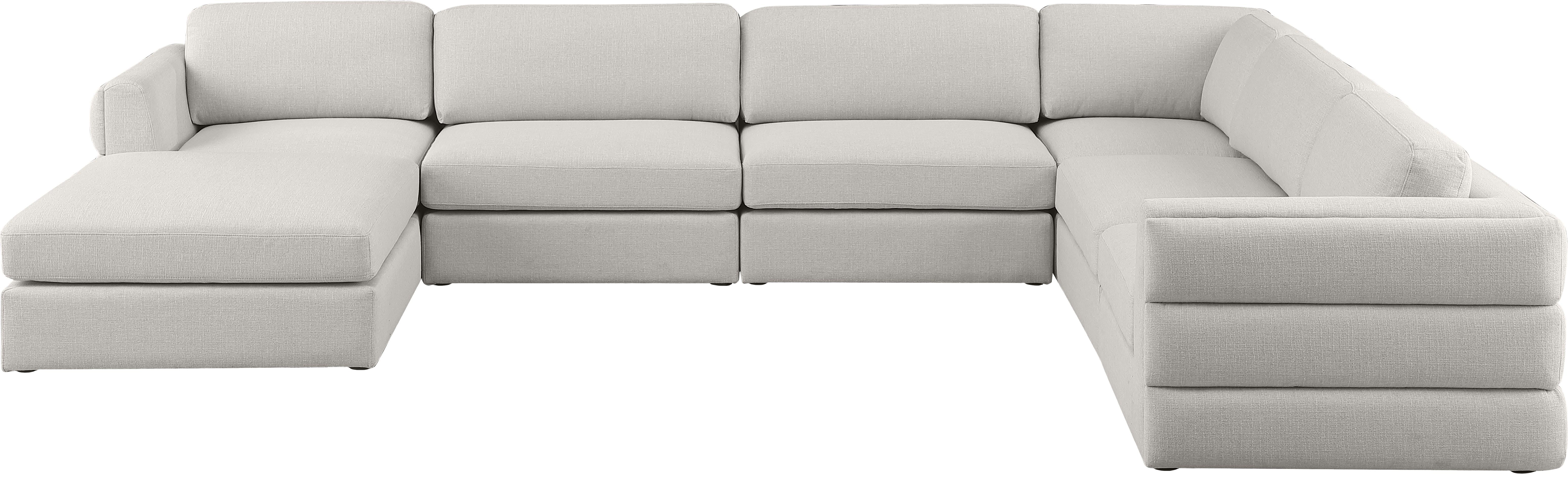 Beckham Durable Linen Textured Fabric Modular Sectional Sofa - Modern Living Room Furniture for Home, Office & Lounge Comfort