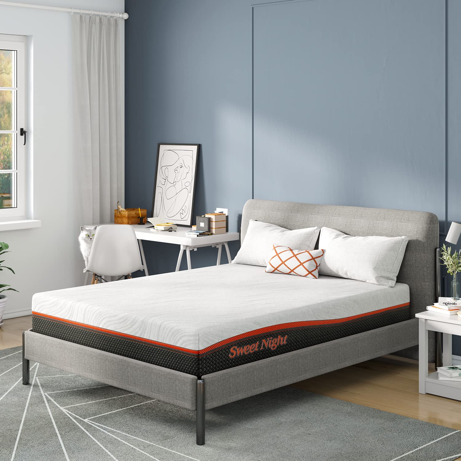 Sweetnight Queen Size Mattress - 10 Inch Hybrid Cooling Gel Memory Foam & Innerspring Mattress in a Box for Support & Pressure Relief, Medium Firm Bed - Perfect for Back Pain Relief & Hot Sleepers (Queen Size) | Ideal for Master Bedrooms, Guest Rooms & Dorm Comfort