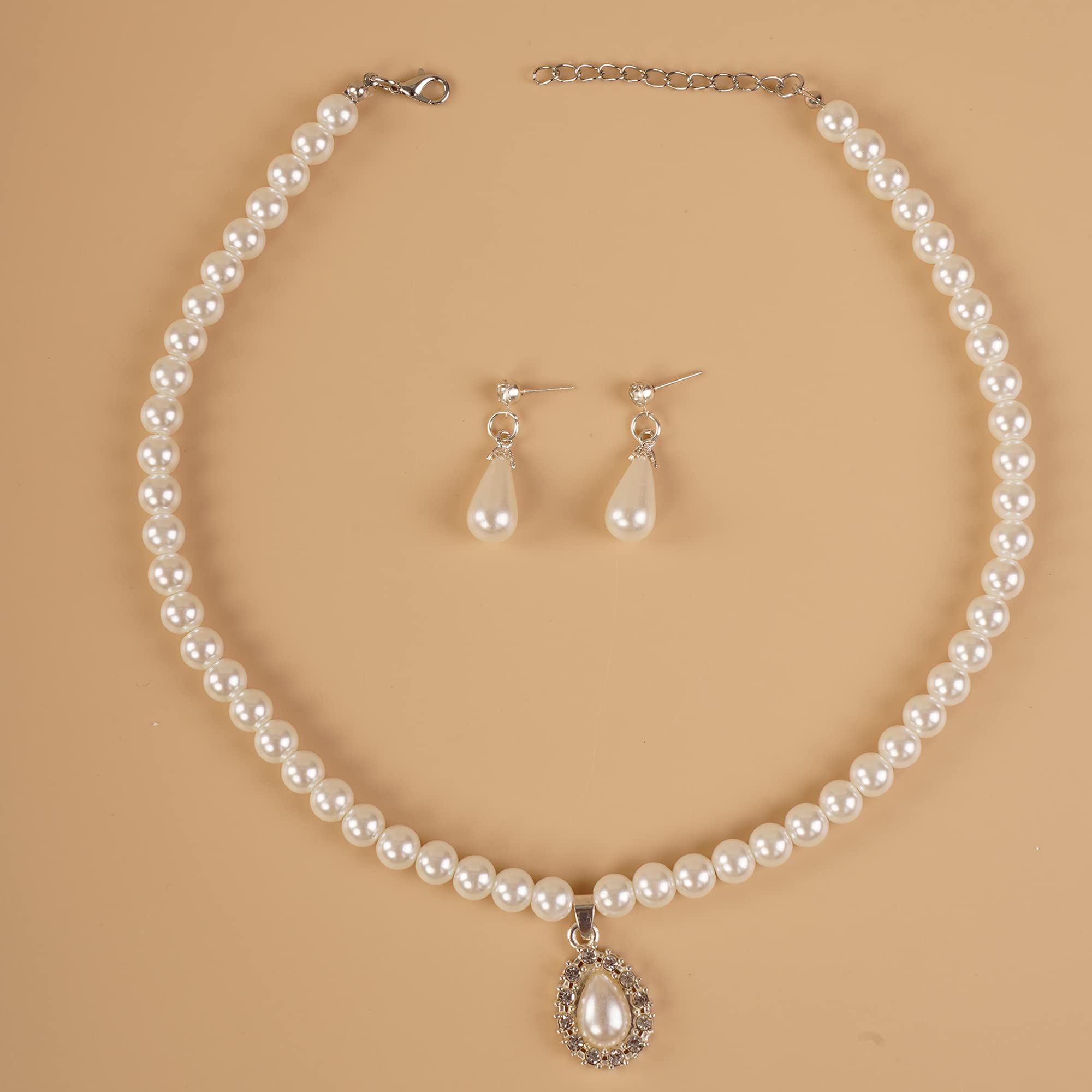 Vintage Pearl Choker Necklace Set - Elegant Gift for Her - Perfect for Weddings & Parties