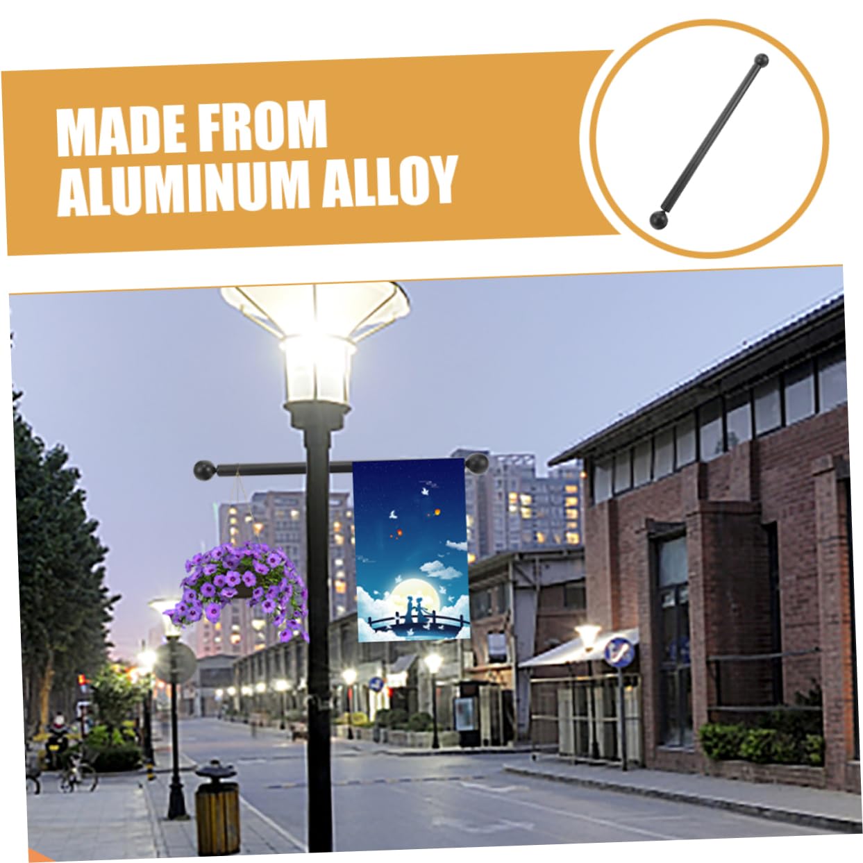 Aluminum Alloy Lamp Post Cross Arm Replacement - Heavy Duty Outdoor Yard Light Pole Rest Handle for Ladder & Maintenance (Perfect for Street Lights, Garden & Park Lighting)