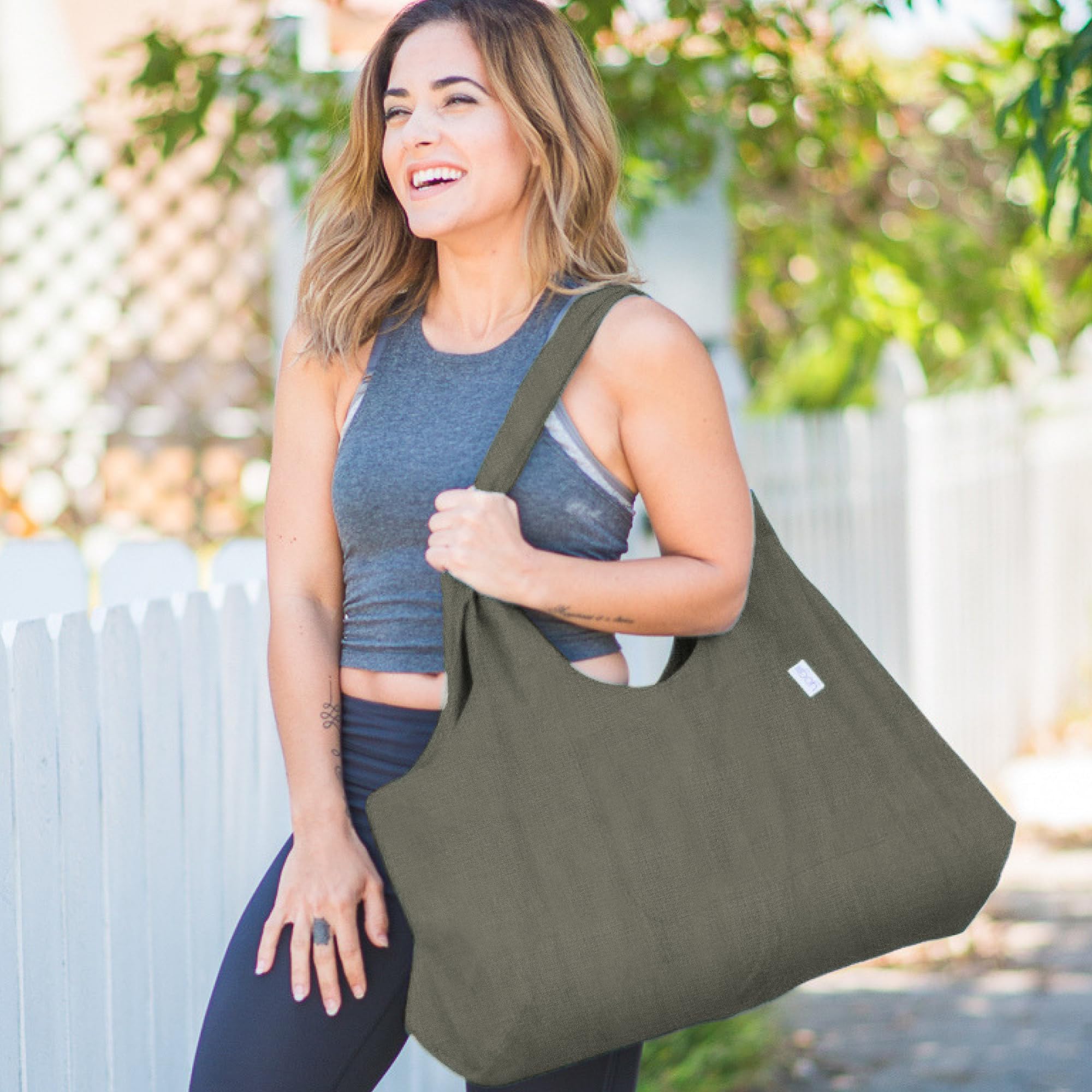 Yogiii Yoga Mat Bag - Large Tote with Side Pocket for Yoga & Gym