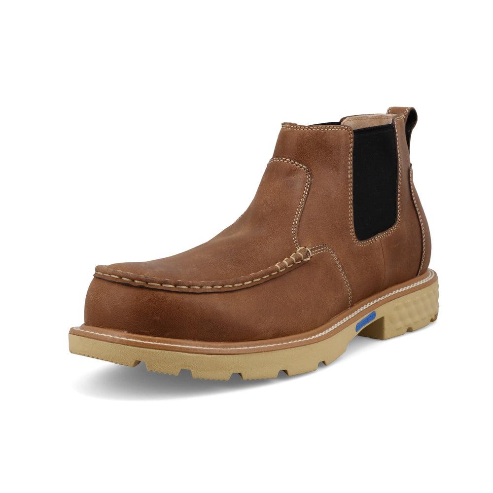 **Men's Waterproof Leather Chelsea Boots for Work - Slip Resistant & Comfortable - Ideal for Construction, Warehouse & Outdoor Jobs**