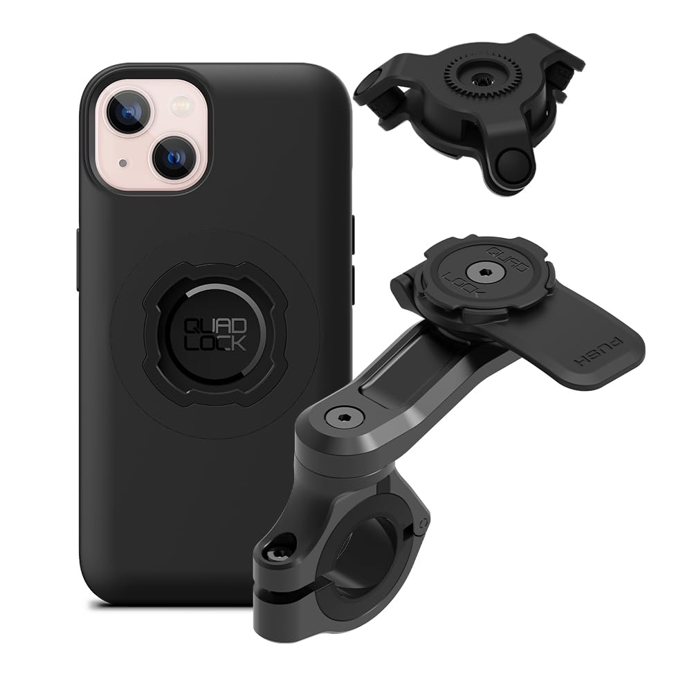 Quad Lock Motorcycle Handlebar Phone Mount PRO Kit with Vibration Dampener - Compatible with iPhone 13/14/15 Pro Max, Samsung Galaxy S23 Ultra - Secure Phone Holder for Adventure Riding, Commuting & Road Trips