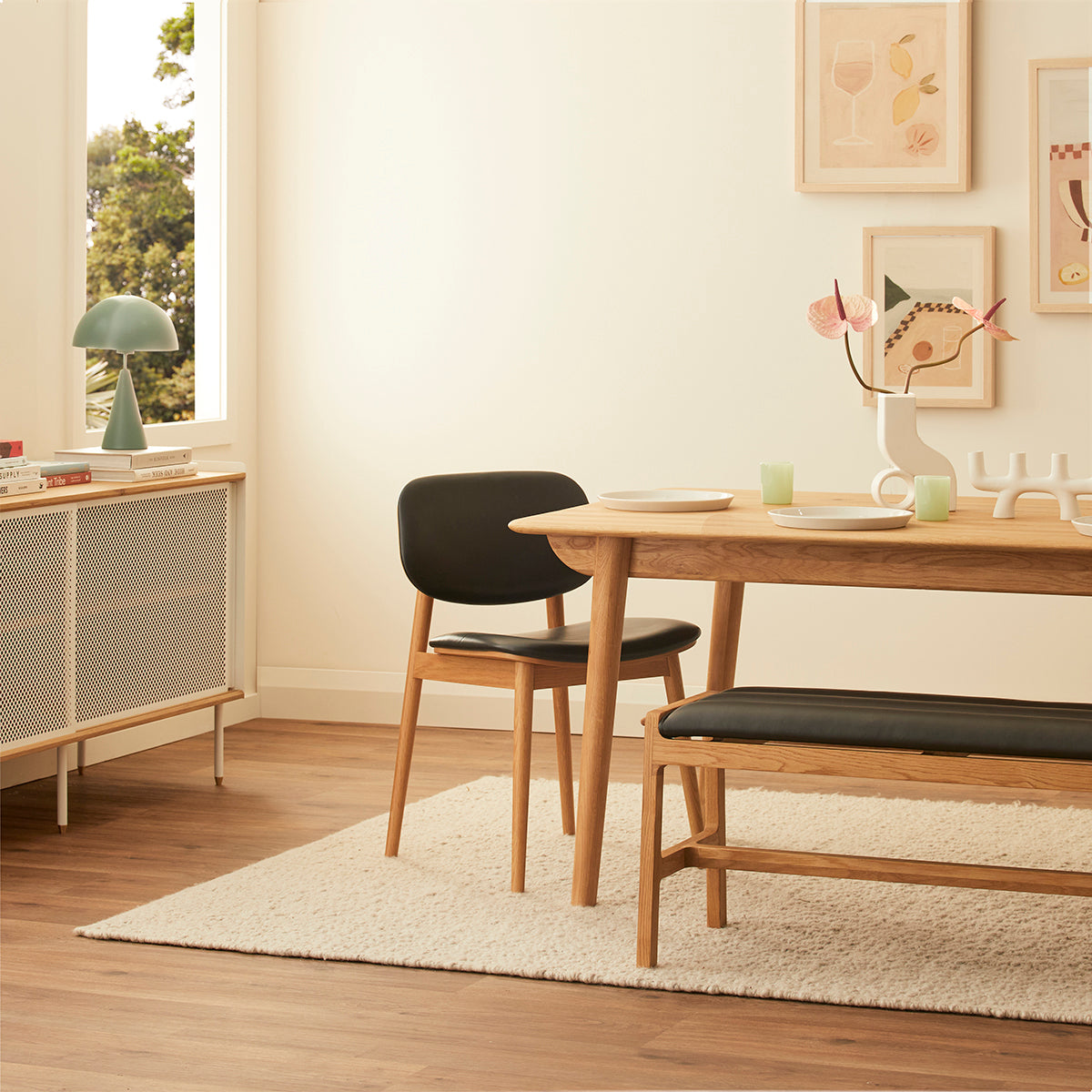 Premium Oak Leather Dining Chair - Lando Modern Upholstered Seat for Kitchen, Dining Room & Office - Comfortable & Stylish Home Furniture