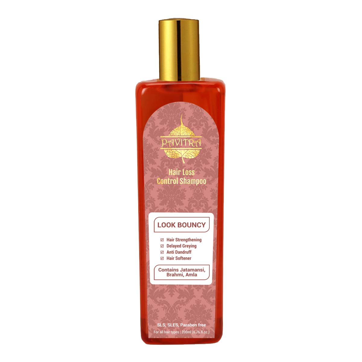 Pavitra+ Ayurvedic Hair Loss Control Shampoo with Amla, Brahmi & Bhringraj - Herbal Extracts for Deep Hair Nutrition, Thicker & Stronger Hair Growth - 200ml (Pack of 1) - Best for Thinning Hair, Hair Fall Prevention & Daily Scalp Care