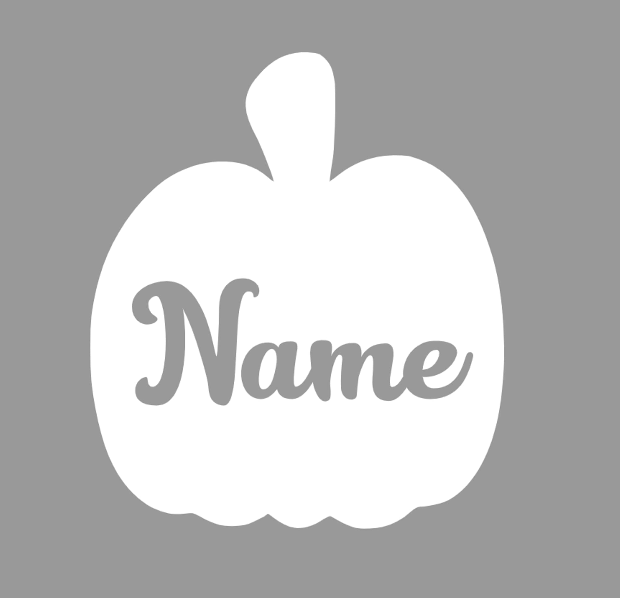 Custom Pumpkin Name Iron On Decal - Halloween T-Shirt Transfer for DIY Crafts - HTV Vinyl Ready to Press - Choose Size & Color - Perfect for Pumpkin Patch Costumes & Fall Festival Apparel (White)