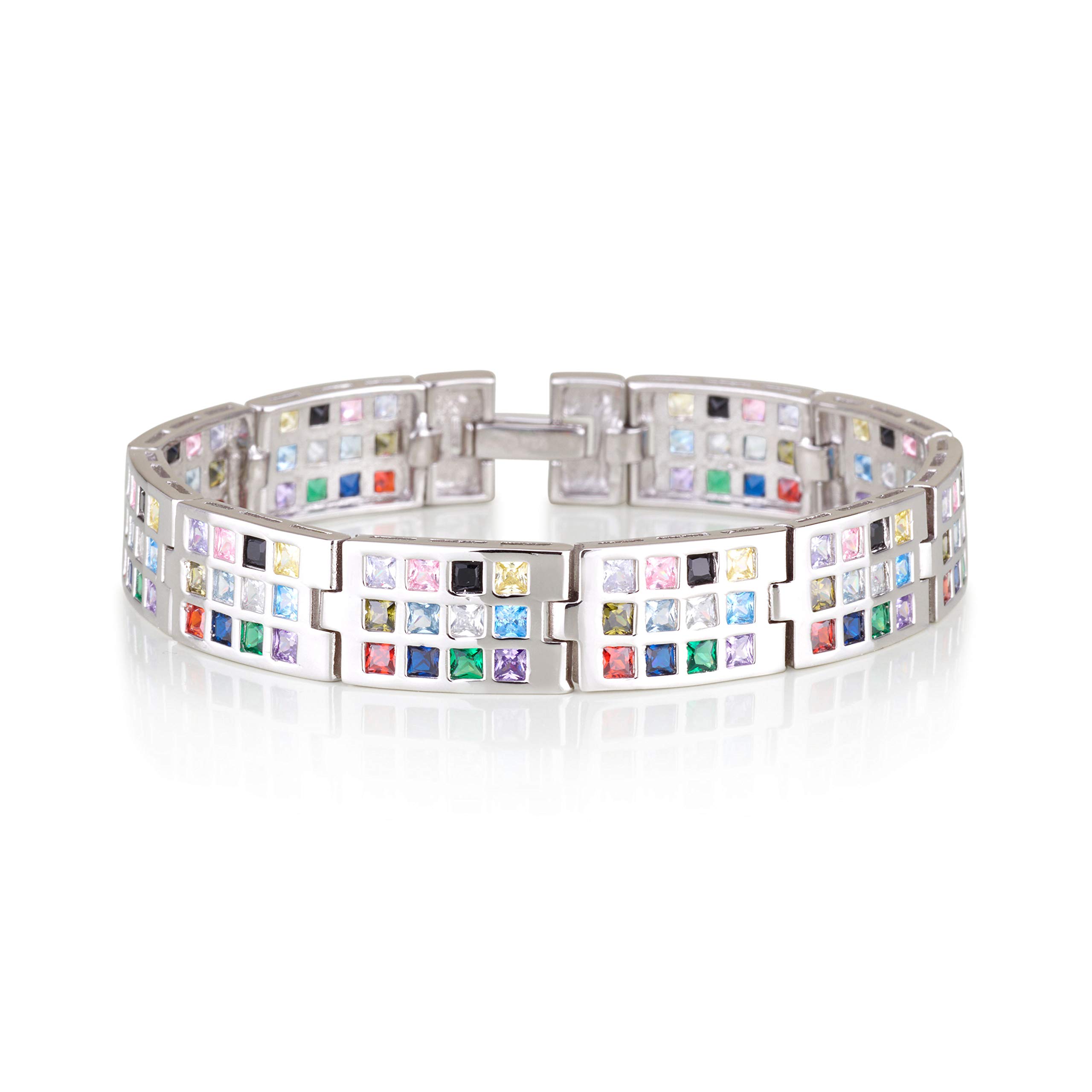 925 Sterling Silver Tribes of Israel Bracelet - Ephod Breastplate Judaica Jewelry for Men | Hoshen Bracelet with Israel Blessing | Holy Land Souvenirs & Gifts from Israel - Perfect for Jewish Holidays, Bar Mitzvahs & Spiritual Wear
