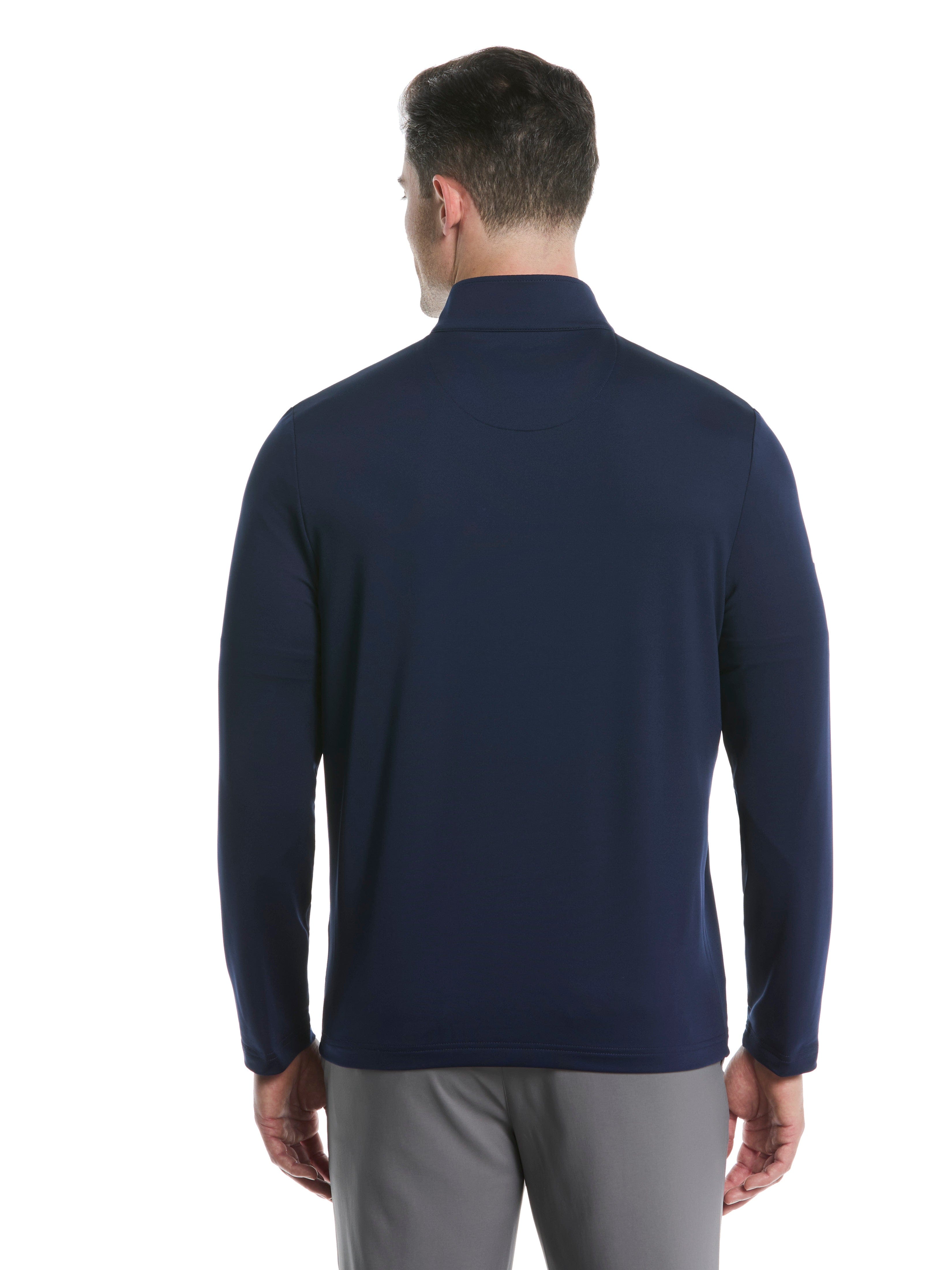 Men's Solid Color 1/4 Zip Pullover Sweatshirt - Lightweight Casual Knit Top for Outdoor Activities & Layering