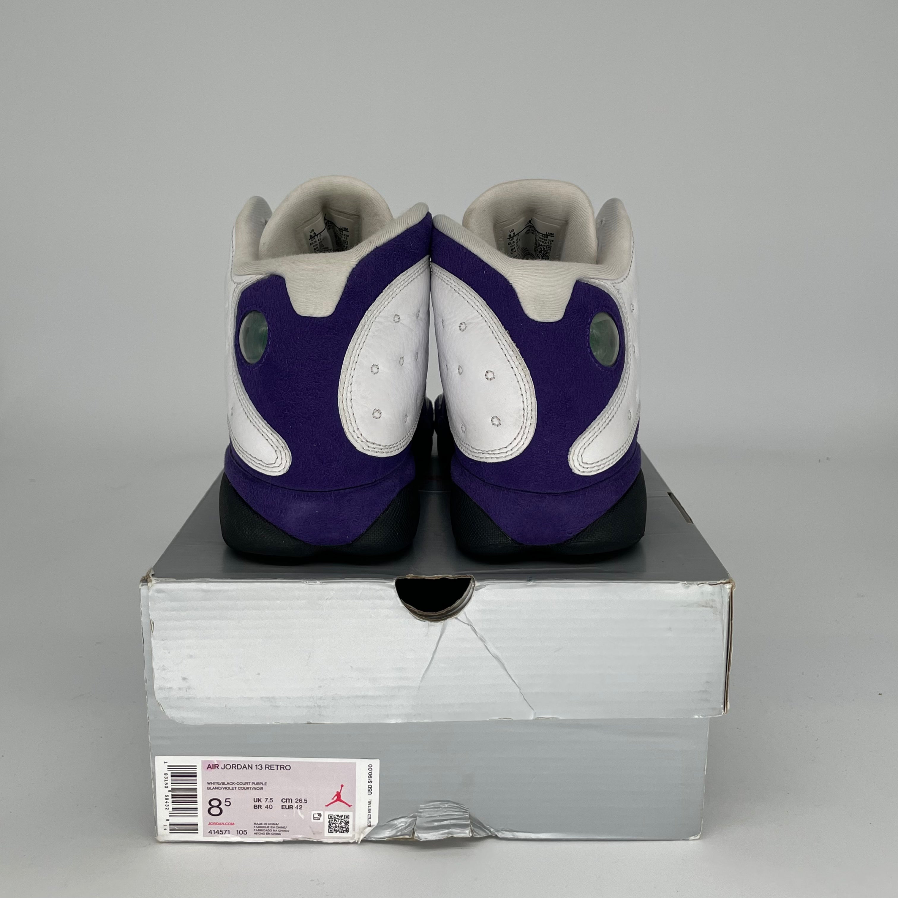 AIR JORDAN 13 Retro Lakers Purple Gold Men's Basketball Shoes Size 8.5/10W - Style 414571-105 | Perfect for NBA Games, Streetwear & Sneaker Collection