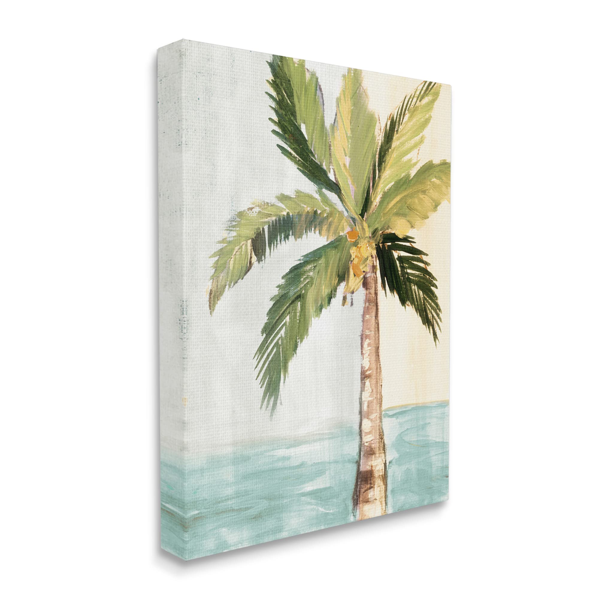Stupell Industries Tropical Palm Tree Leaves Wall Art - Summer Breeze Beach Decor by Robin Maria - Perfect for Coastal Living Room, Bathroom & Vacation Home Decor