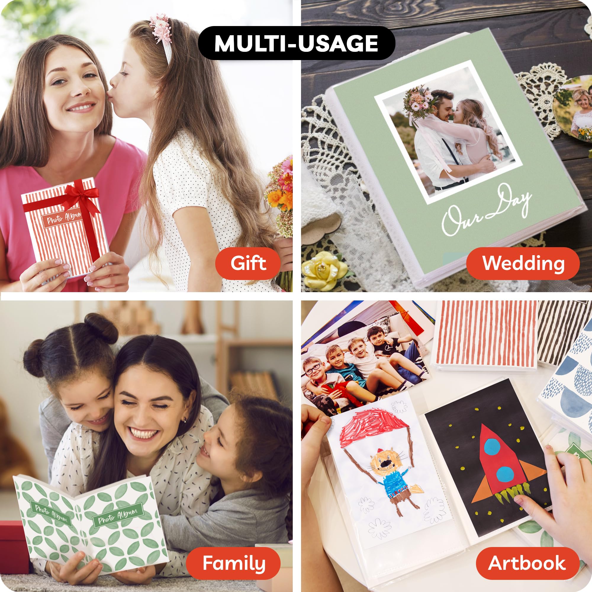 8-Pack Mini Photo Albums for 4x6 Pictures - Holds 36 Photos Each, Compatible with Portrait & Landscape - Perfect for Wedding, Baby, Travel Memories by Paper Plan - Great for Scrapbooking, Gift Giving & Home Decor