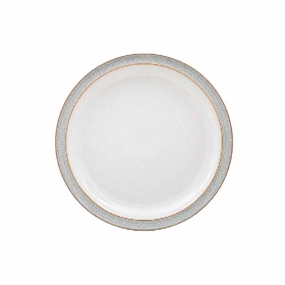 Denby Elements Light Grey Dinner Plates Set of 4 - 26.5cm Microwave & Dishwasher Safe Stoneware - Chip Resistant Ceramic Tableware for Everyday Dining, Dinner Parties & Restaurant Use