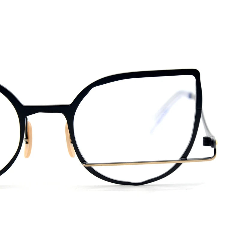 Aror Unisex Full Rim Square Cat Eye Alloy Eyeglasses Frame 49431 - Stylish & Lightweight for Work, Reading & Fashion Accessories
