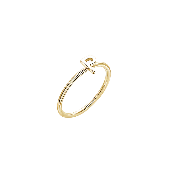 Amare Wear Initial Stackable Rings for Women - 24K Gold Plated Personalized Name Rings - Perfect for Gifts, Anniversaries, and Everyday Layered Jewelry Style