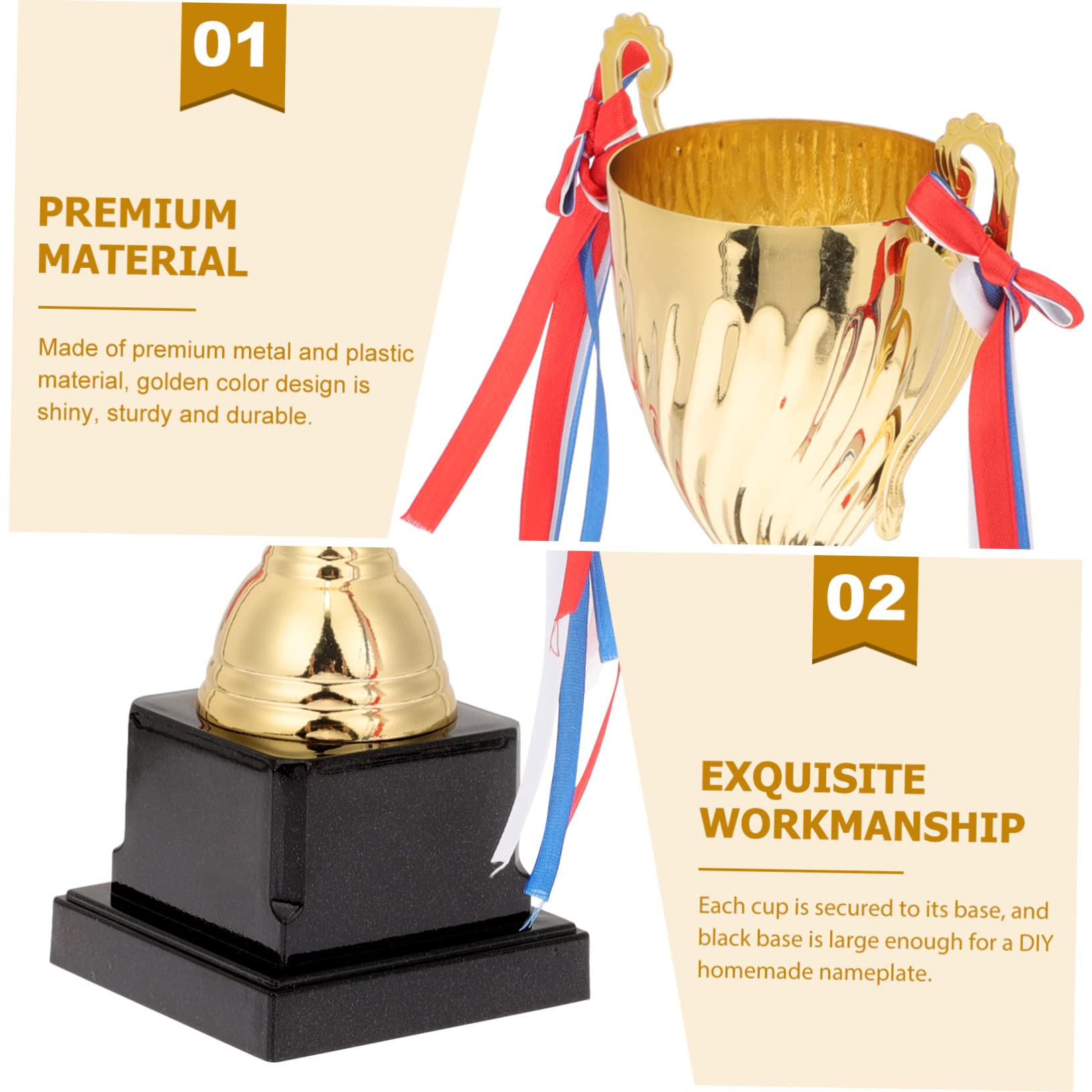 BESPORTBLE Sports Trophies - Plastic Competition Cups for Soccer Awards, Prizes & Decor | Perfect for Tournaments, School Events & Office Recognition Ceremonies