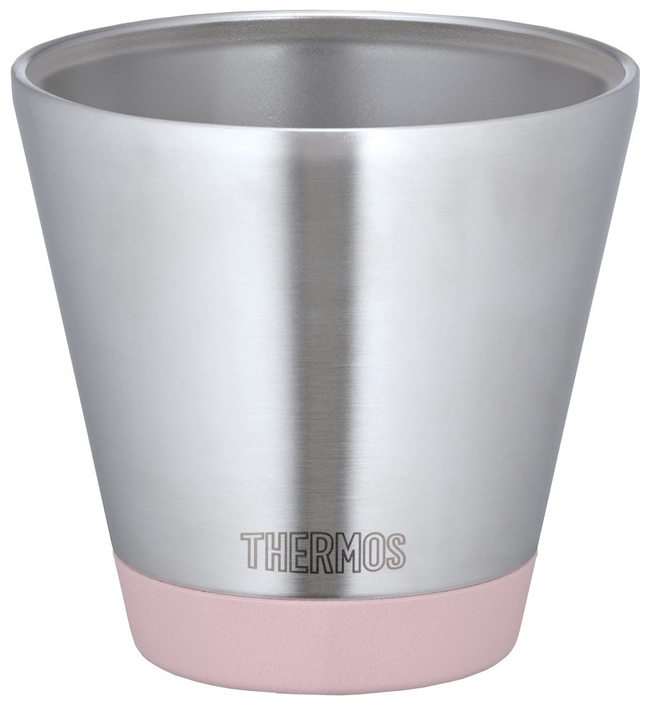 Thermos Stainless Steel Vacuum Insulation Travel Mug 400ml (13.5oz) - Hot & Cold Double Wall Insulated Water Bottle, Leak-Proof Lid, BPA-Free - Perfect for Office, Gym, Hiking & Outdoor Activities (Pink)