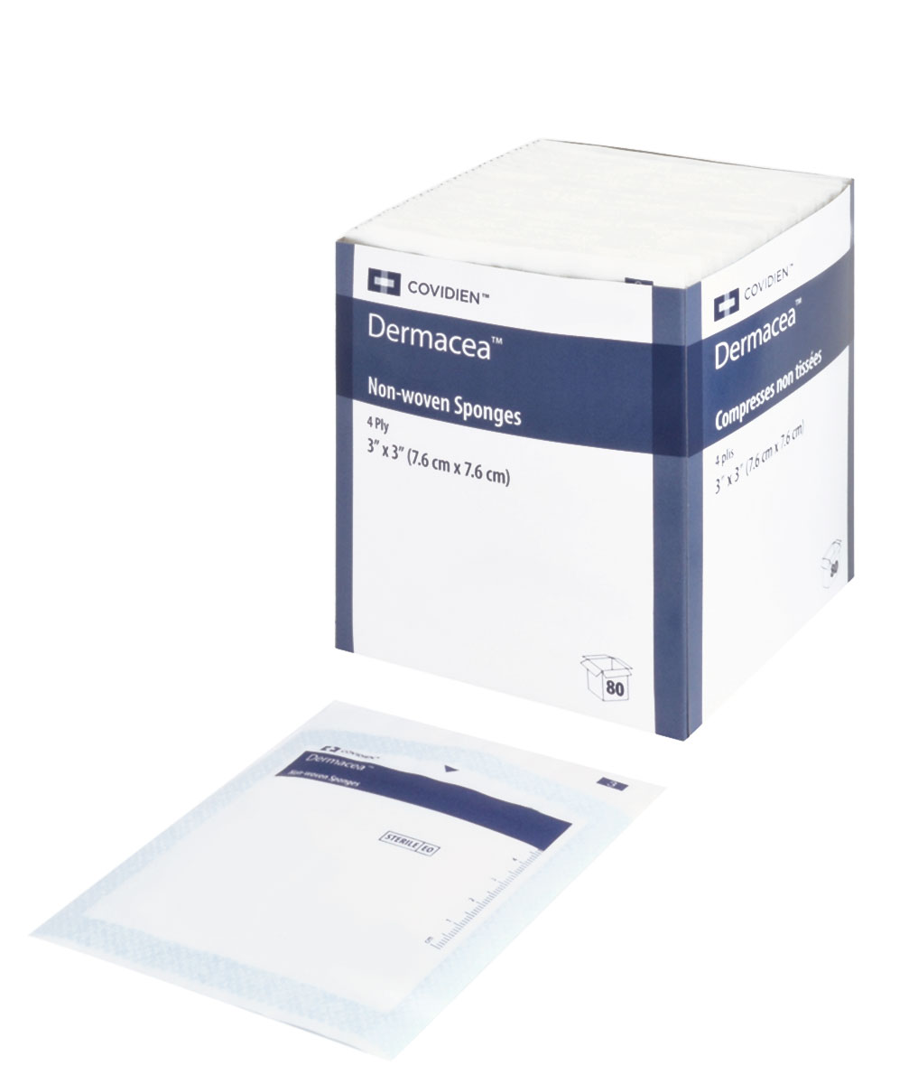 Sterile Non-Woven Sponges 7.6x7.6cm (3x3in) 4-Ply Medical Gauze - 50pcs/Box (2x25) for Wound Dressing, First Aid & Surgical Use
