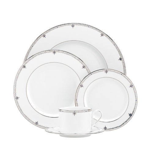 Lenox Jewel 5-Piece Dinnerware Place Setting - Elegant Sapphire Blue Fine China Set for Formal Dining & Special Occasions | Perfect for Weddings, Anniversaries, and Holiday Entertaining