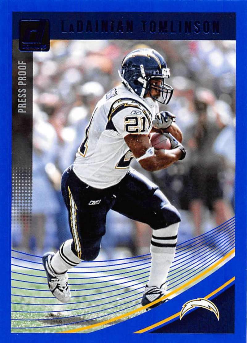 2018 Donruss Press Proof Blue #163 LaDainian Tomlinson San Diego Chargers NFL Football Trading Card - Near Mint to Mint Condition - Perfect for Collectors, Sports Memorabilia Displays & Investment Portfolios