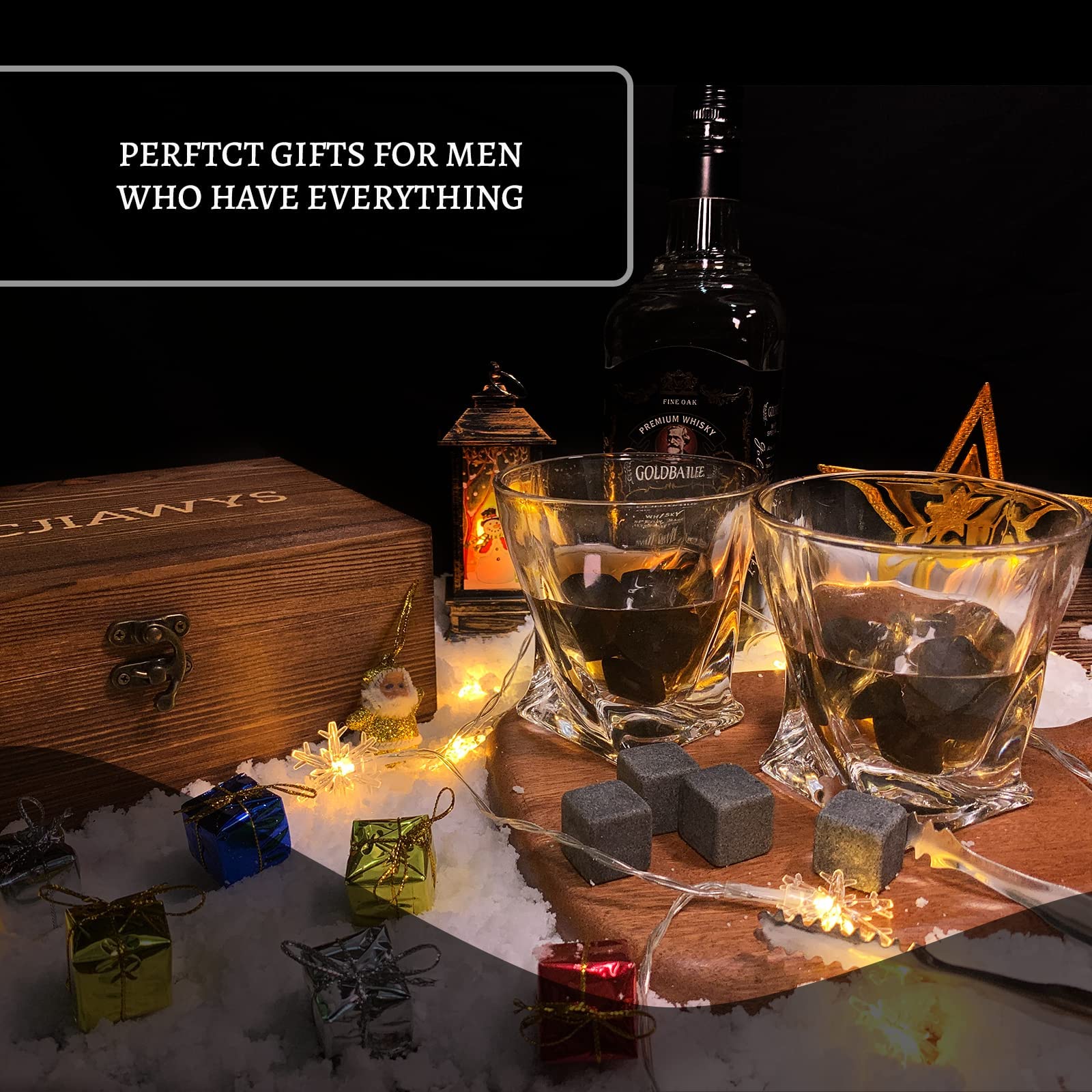 Whiskey Stones Gift Set for Men - Perfect for Christmas & Anniversaries