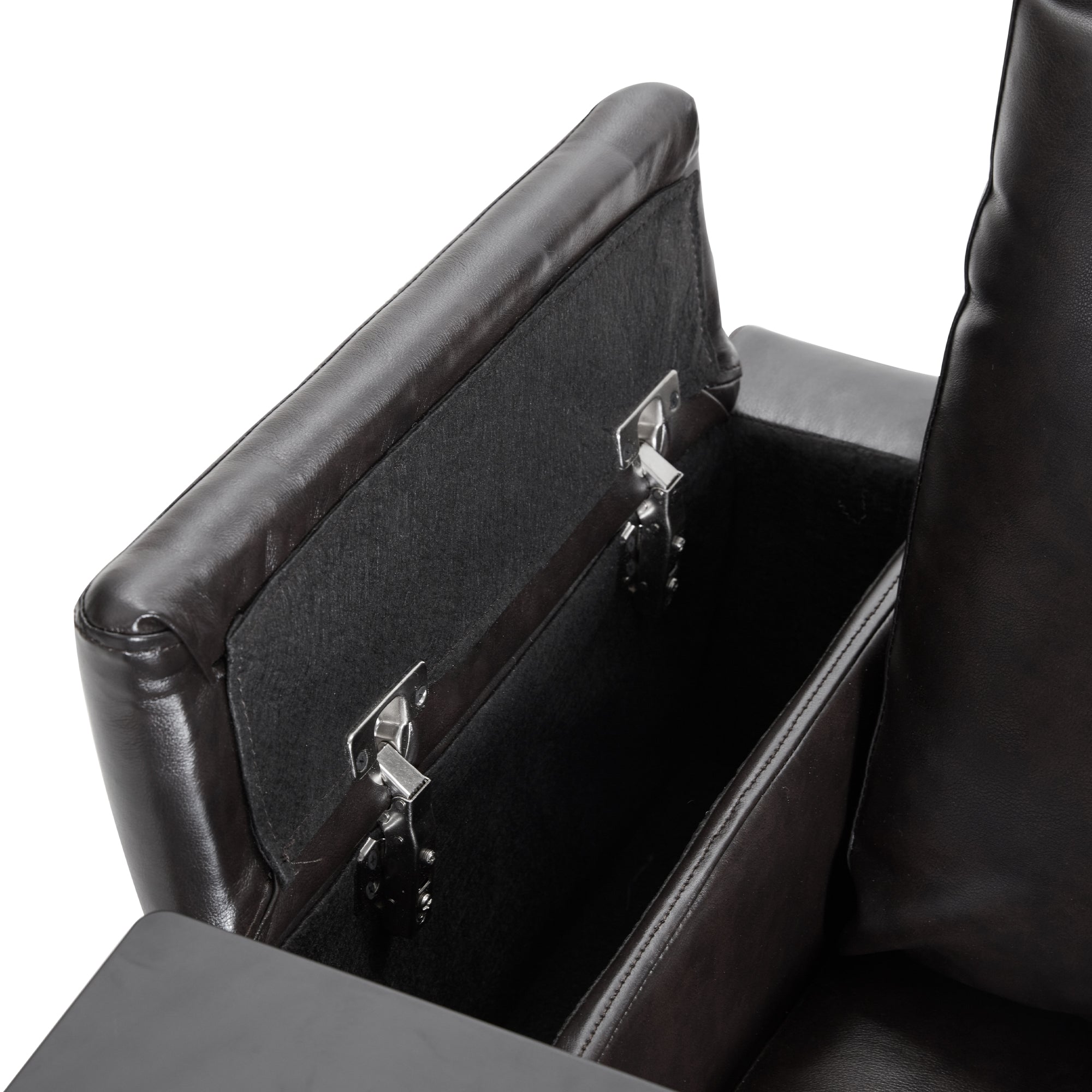 Power Motion Recliner Chair with USB Charging Port, Hidden Arm Storage, 2 Cup Holders & 360° Swivel Tray Table - Black - Perfect for Living Room, Home Theater & Office Relaxation