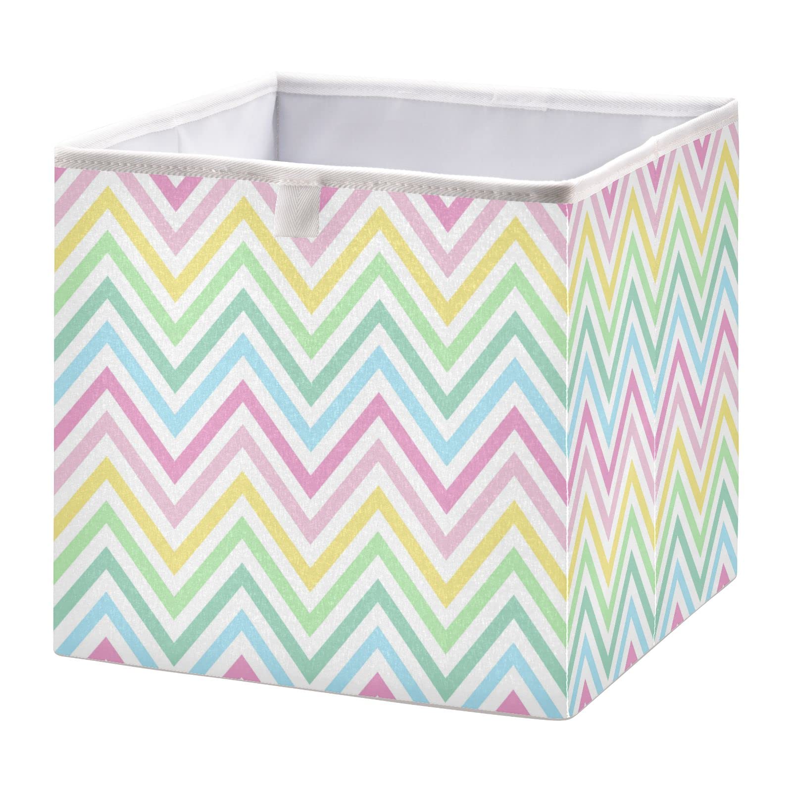 Multi-Color Cube Storage Bins 11x11x11 Inches - Large Foldable Fabric Storage Baskets for Toys, Books, Shelves & Closet Organization | Home Decor & Kids Room Storage Solutions