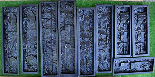 SvitMolds DIY Concrete Molds Set - 9 Pack ABS Plastic Molds for Cement, Plaster & Stone Tiles - Wall Decoration & Home Improvement - Perfect for Garden Paths, Patios & Interior Wall Design