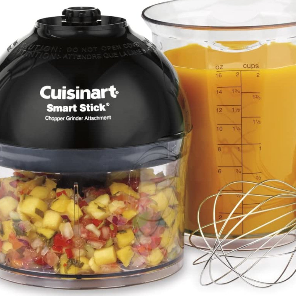 Cuisinart Smart Stick 2SP Hand Blender & Chopper, 200W Immersion Blender with Whisk & Chopper Attachment, Refurbished with Warranty - CSB85S - Perfect for Smoothies, Soups & Baby Food Prep
