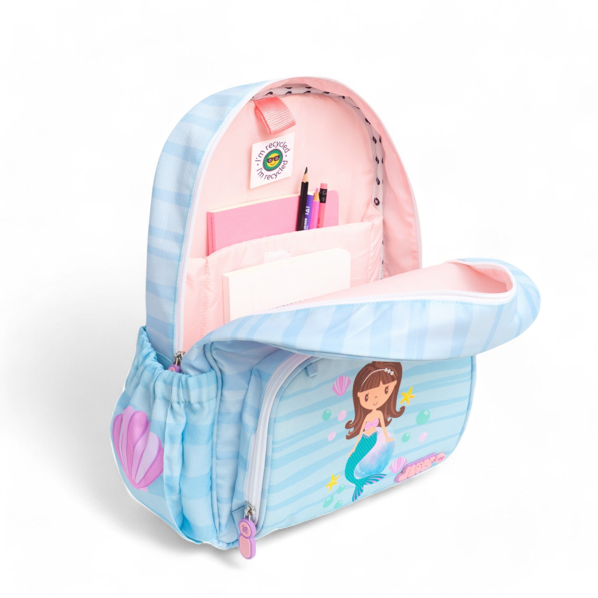 Mermaid Themed Medium Backpack Set for School, Travel & Everyday Use - Waterproof & Stylish Teen Girls Backpack with Matching Accessories