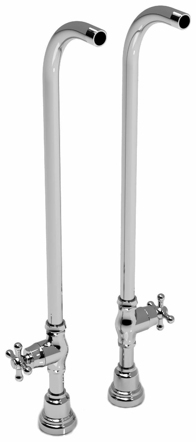 30 Floor Mount Riser Pair with Stop Valves - Chrome TU44C RIOBEL for Bathroom Sink Faucet Installation & Plumbing Repair