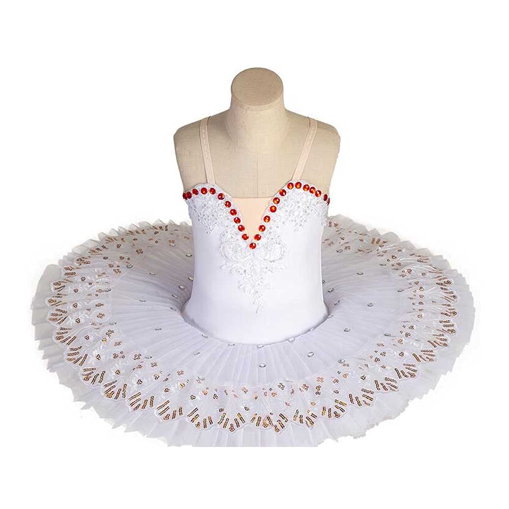 White Ballet Dance Dress for Girls - Sparkling Swan Costume Tutu Skirt with Sequins | Perfect for Recitals, Performances & Dress-Up Play