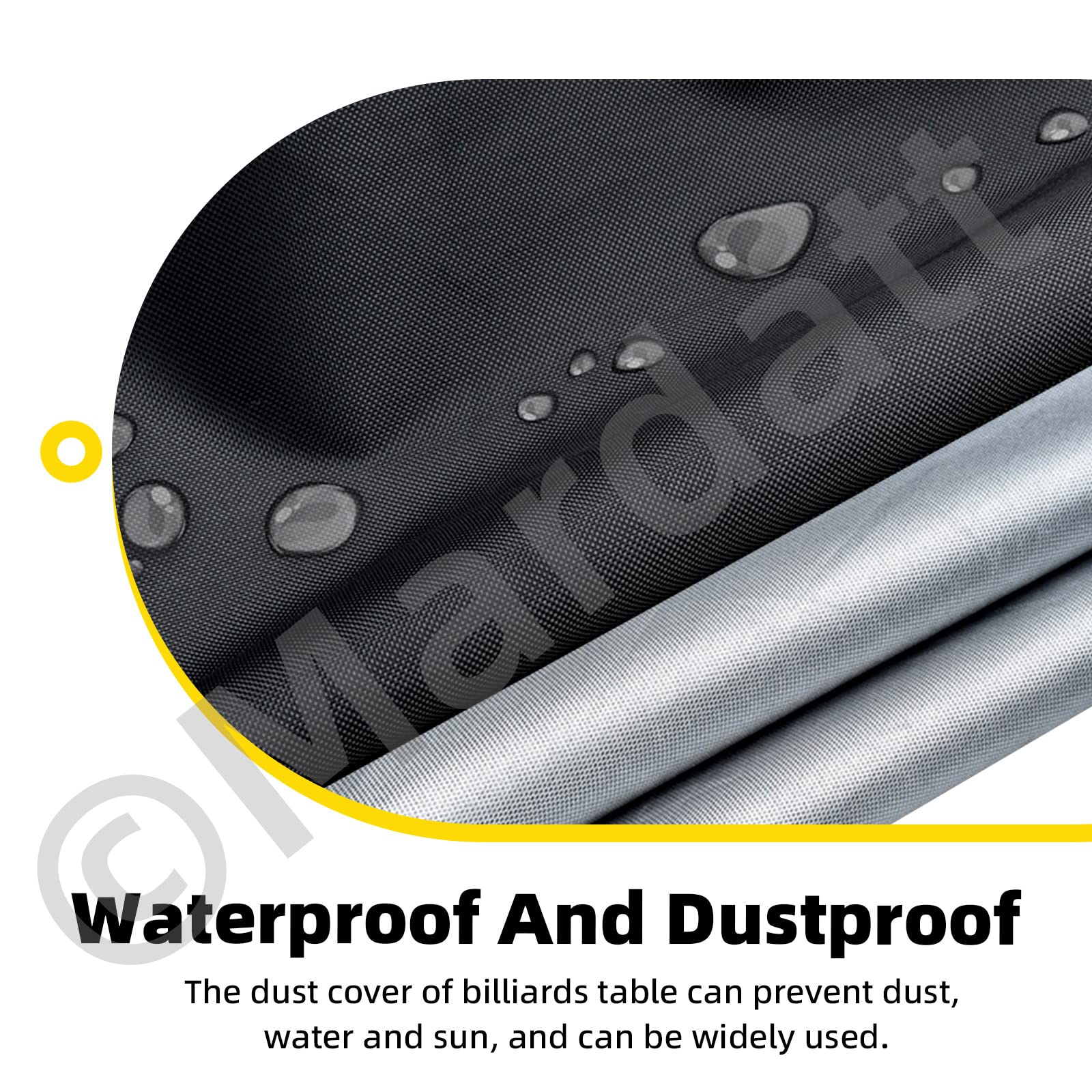 Premium Mardatt 7 FT Billiard Table Cover - Heavy Duty Waterproof Oxford Pool Table Cover, Fitted Protection for Air Hockey & Game Room Storage
