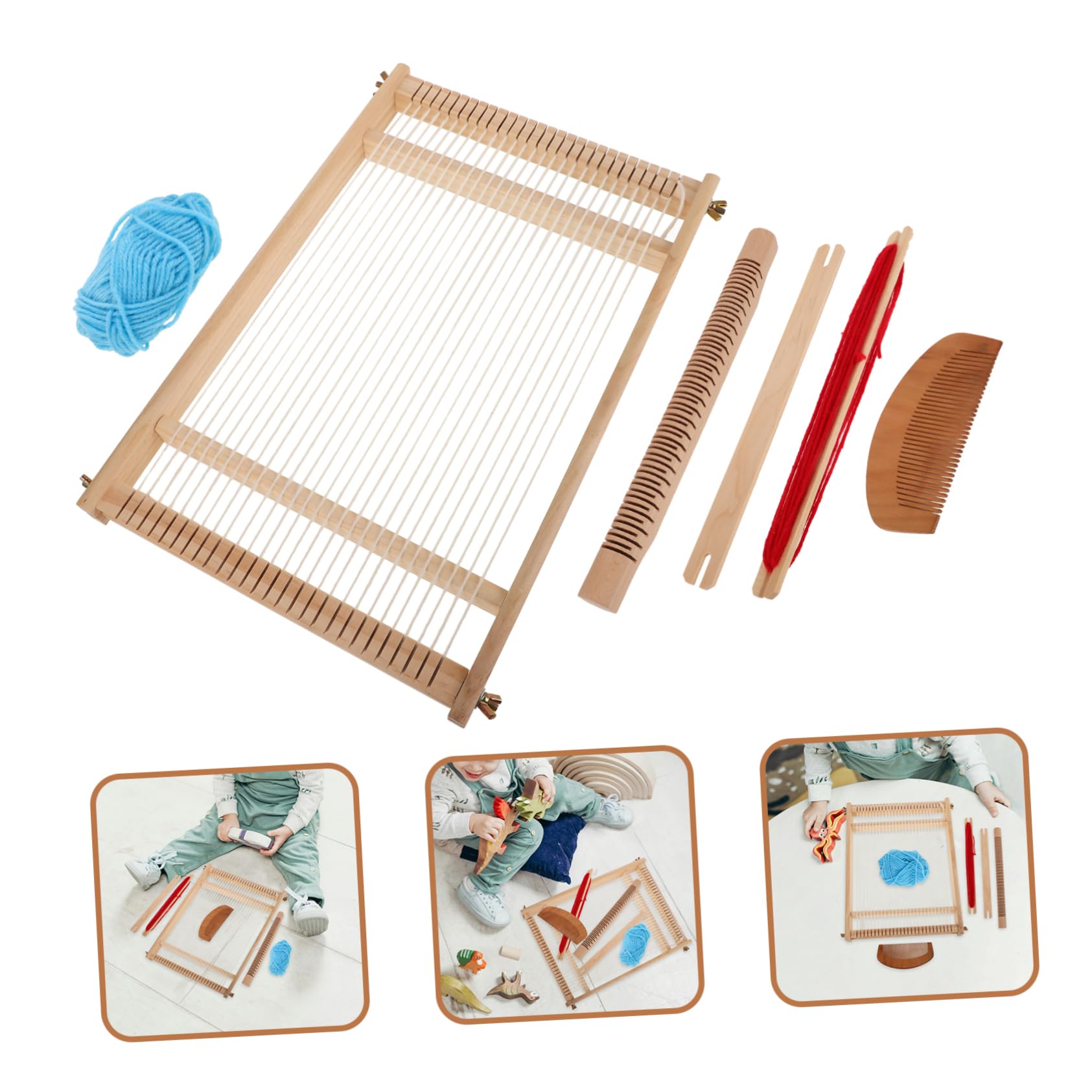 DIY Wooden Handloom Weaving Kit - Handcrafted Weaving Tool for Beginners & Experts - Perfect for Home Decor, Scarf Making & DIY Craft Projects