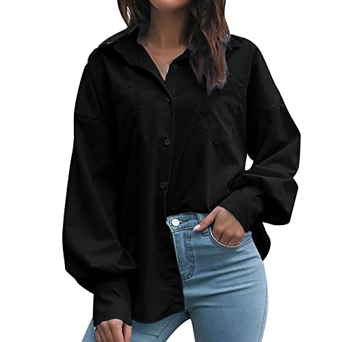 2023 Women's Button Down Shirts - Elegant Long Sleeve Chiffon Blouses for Fall, Casual & Work Wear - Satin V-Neck Tops | Perfect for Office, Date Night & Special Occasions