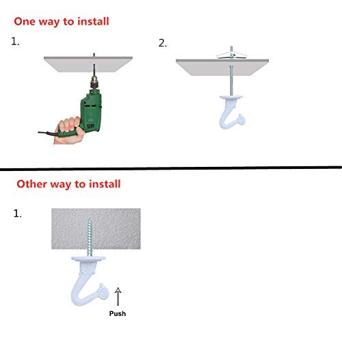 10 Pack Heavy Duty White Metal Ceiling Hooks - Sturdy Hanging Hooks for Plants, Baskets, Canopies & Home Decor - Perfect for Indoor & Outdoor Use in Living Rooms, Gardens & Balconies