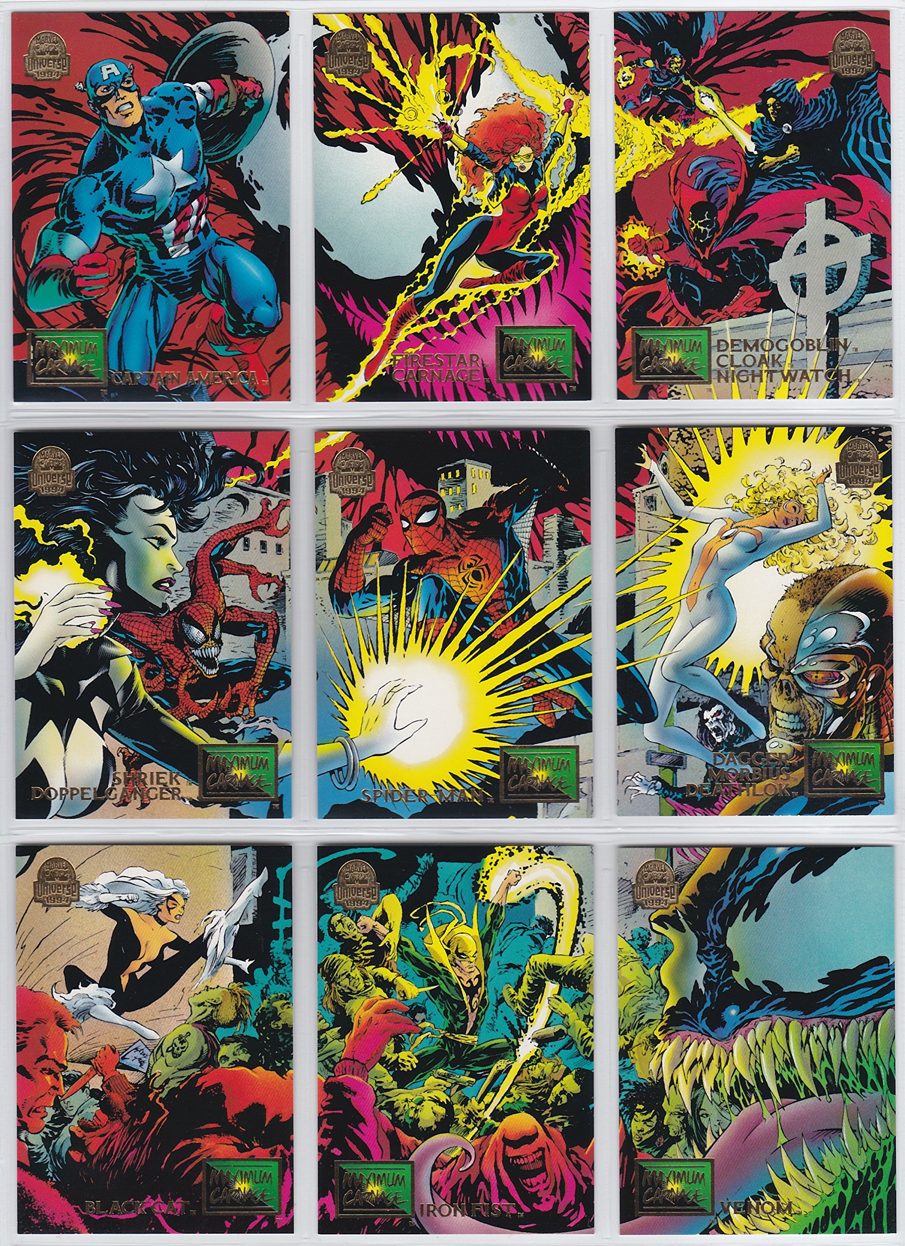 1994 Marvel Universe Series V Complete Base Set of 200 NM/M Trading Cards - Spider-Man, X-Men, Avengers | Collectible Cards for Display, Trading & Investment