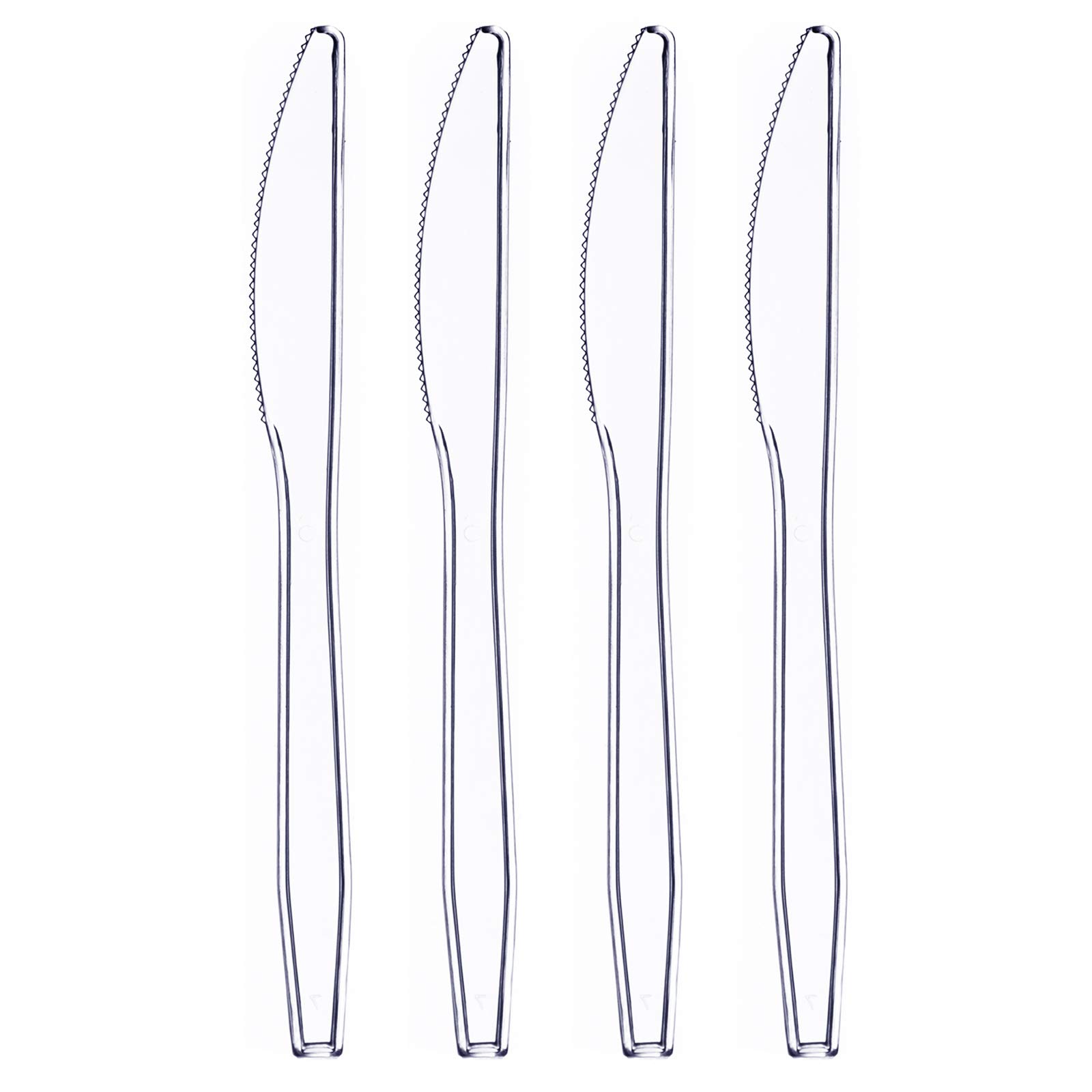 50-Pack Clear Disposable Plastic Knives - Medium Weight for Parties, Picnics & Catering Events - BPA-Free Cutlery Set