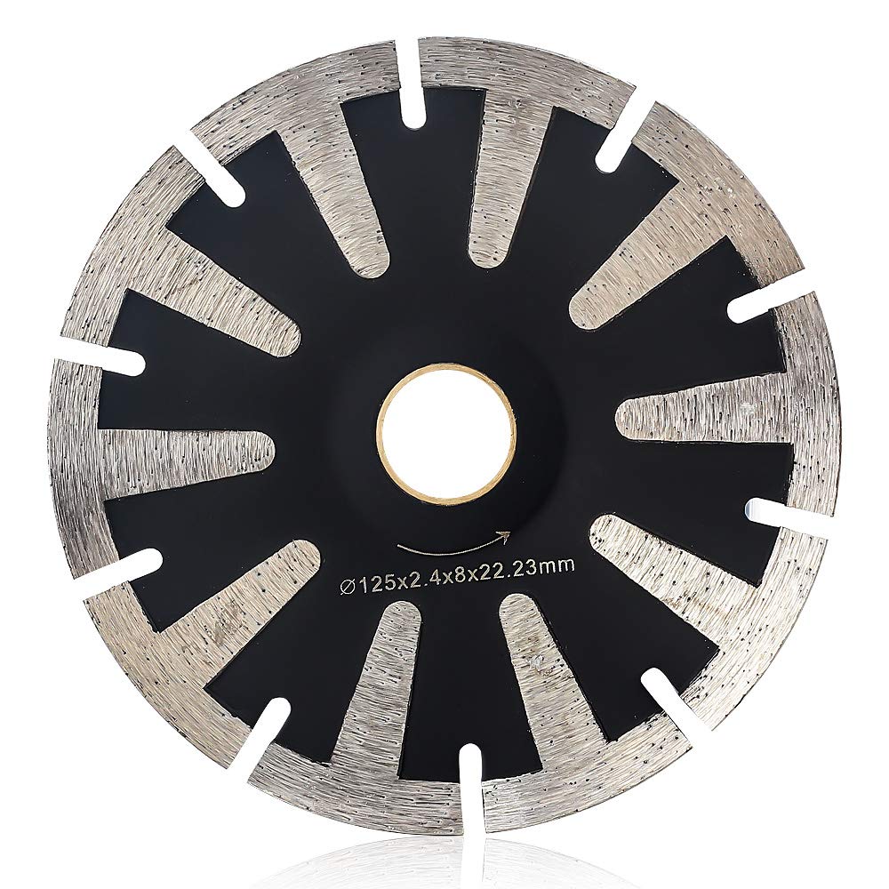 5 Inch Concave Curved Diamond Blade - T Segmented Granite Cutting Wheel for Marble, Granite, Concrete - Perfect for Stone Fabrication, Tile Installation & Masonry Work
