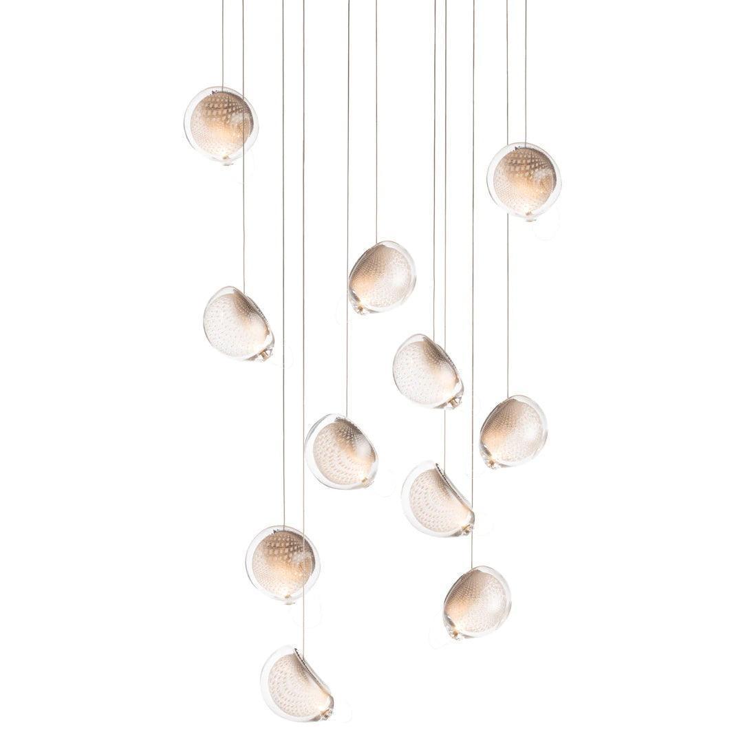 Modern Mesh Glass Pendant Light Fixture - Elegant Hanging Chandelier for Kitchen Island, Dining Room & Bedroom Decor